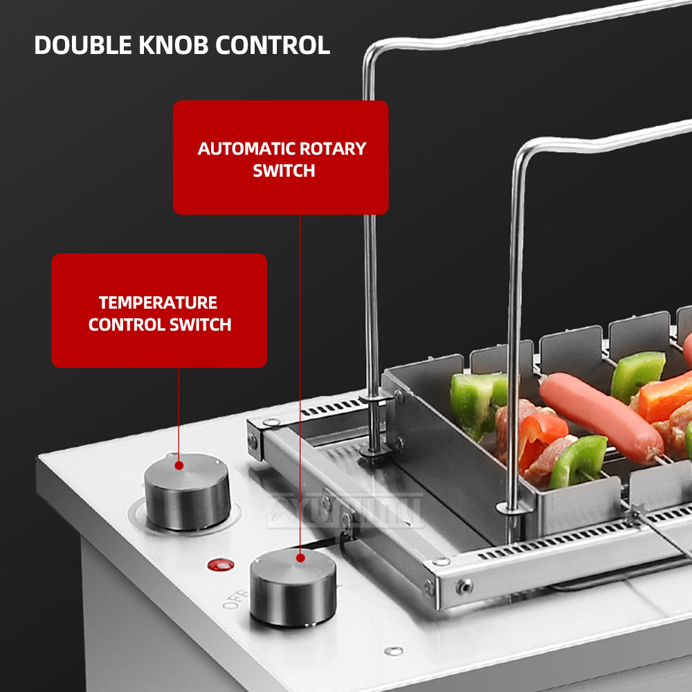 Hot Dog Roller Grill - Automatic Rotation Grill Electric Kebab Rotating