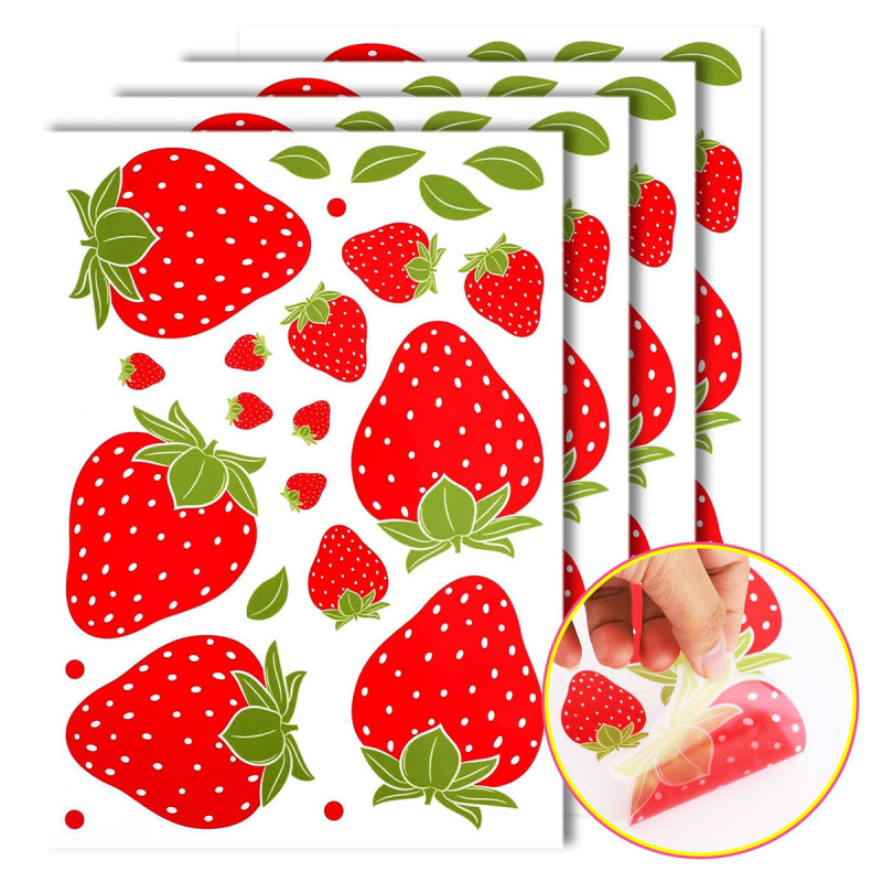 Commercial Kitchen Wall - Transparent Strawberry Wall Stickers Are Removable