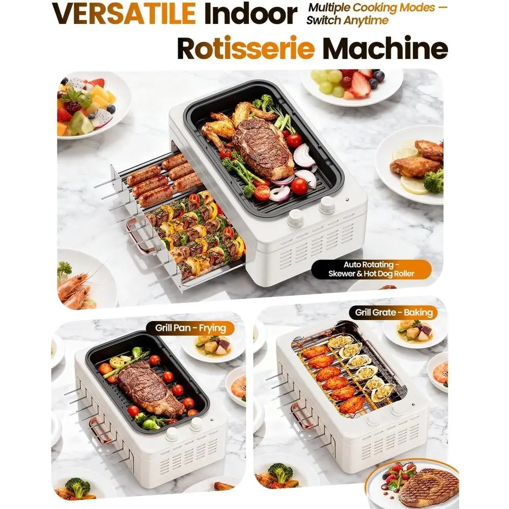 4-in-1 Indoor Countertop Grill - Hot Dog Roller Grill 评论和价格