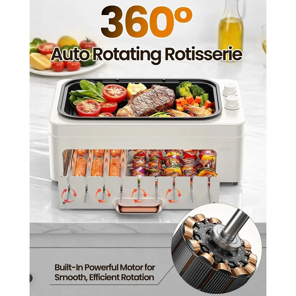 4-in-1 Indoor Countertop Grill - Hot Dog Roller Grill 评论和价格