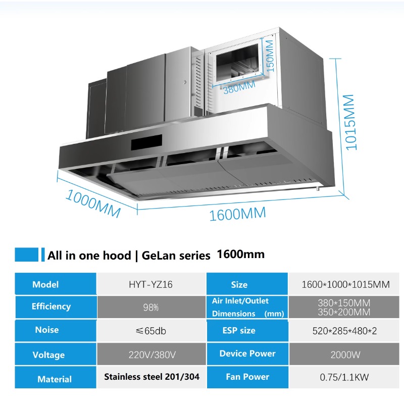 Electrostatic commercial smoke - Commercial Kitchen Chimney 评论和价格