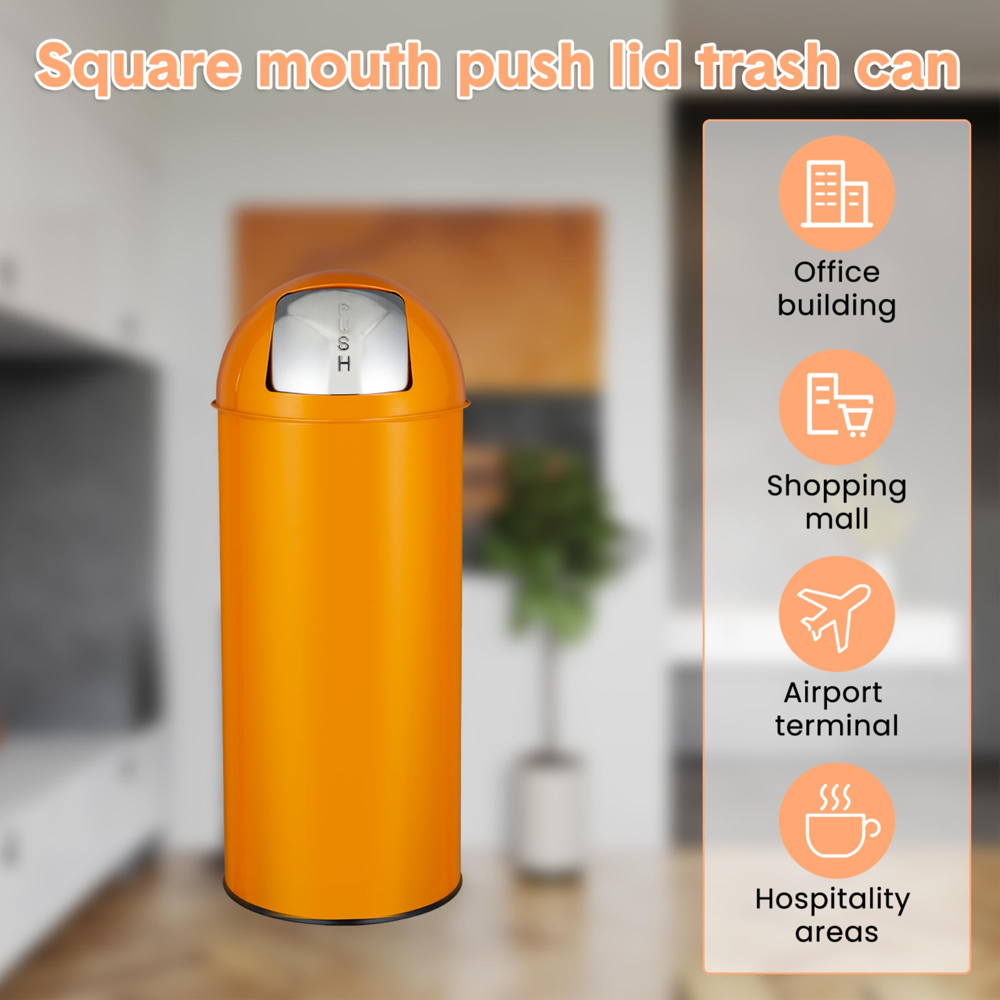 65 Liter Push Lid Trash Can, 1 - Commercial Kitchen Garbage Can 评论和价格