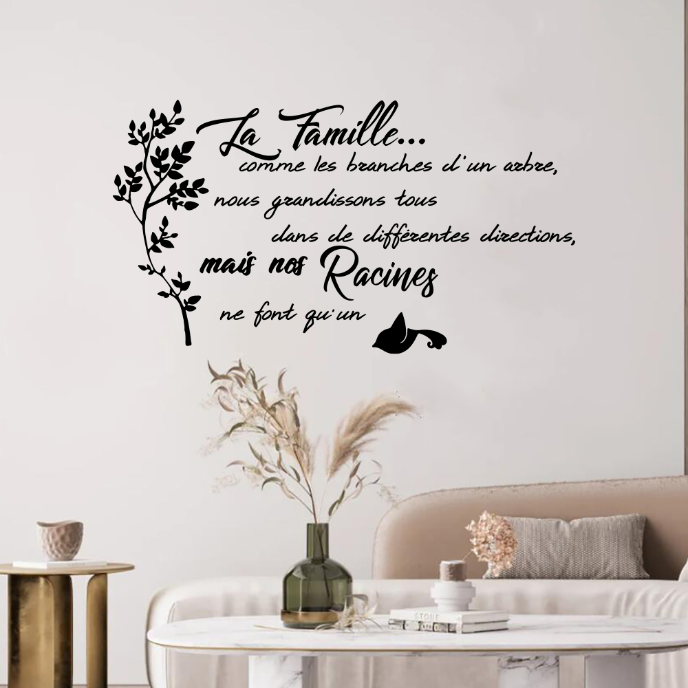 French Family Quote Tree Bird  - Commercial Kitchen Wall 评论和价格
