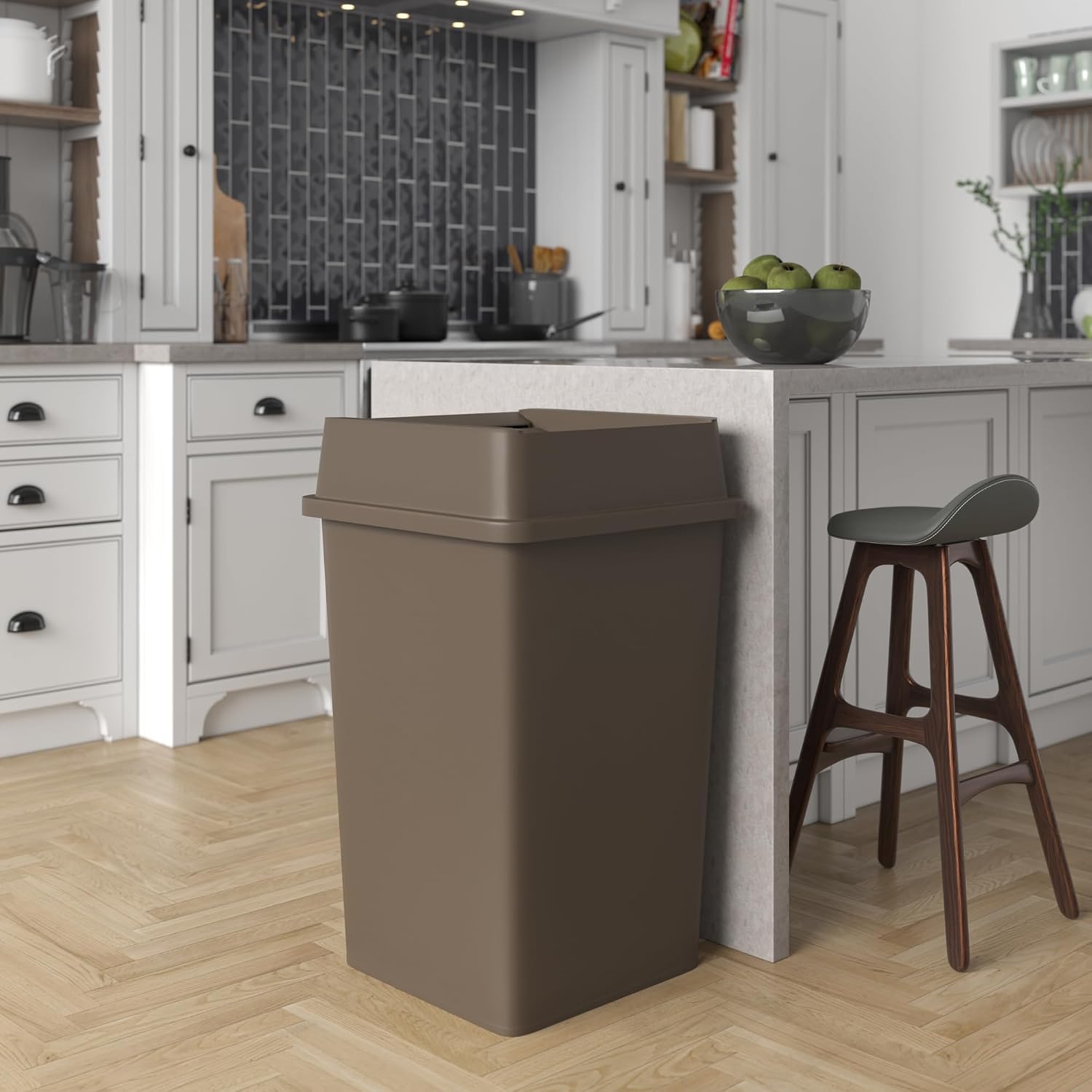 35 Gallon Brown Square Commerc - Commercial Kitchen Garbage Can 评论和价格