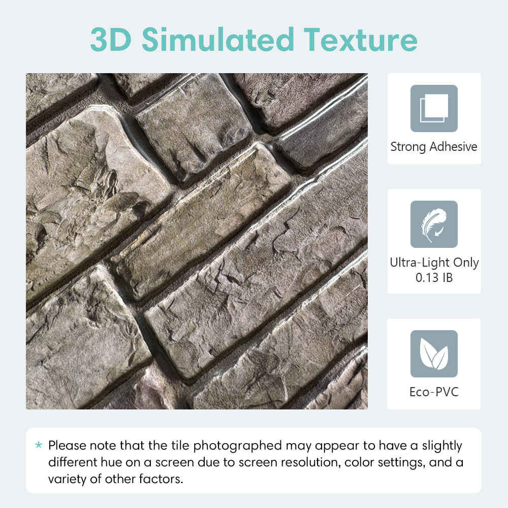 10pcs 3D Faux Stone Peel and S - Commercial Kitchen Wall 评论和价格