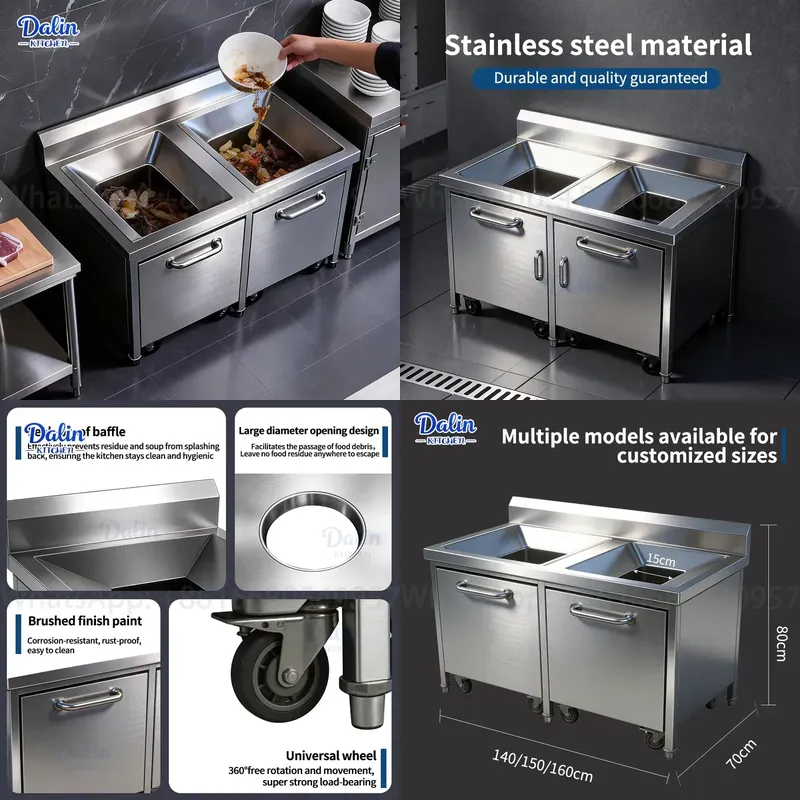 Commercial Stainless Steel 304 - Commercial Kitchen Garbage Can 评论和价格